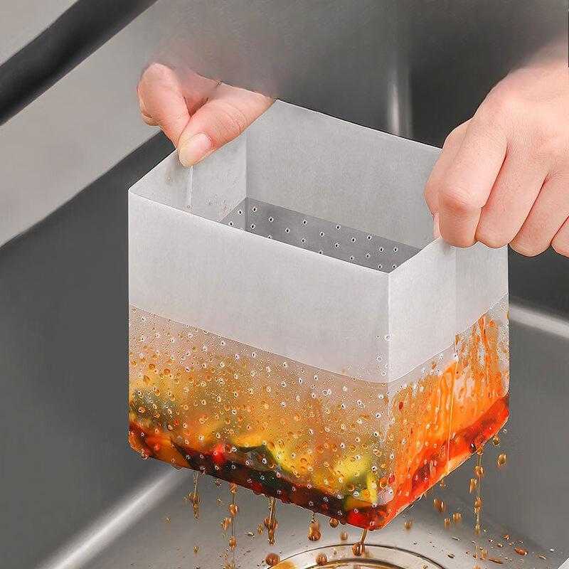 Kitchen Self-standing Draining Bag Garbage Bag, Disposable Sink Filter Screen Anti-clogging Bottom Draining Bag