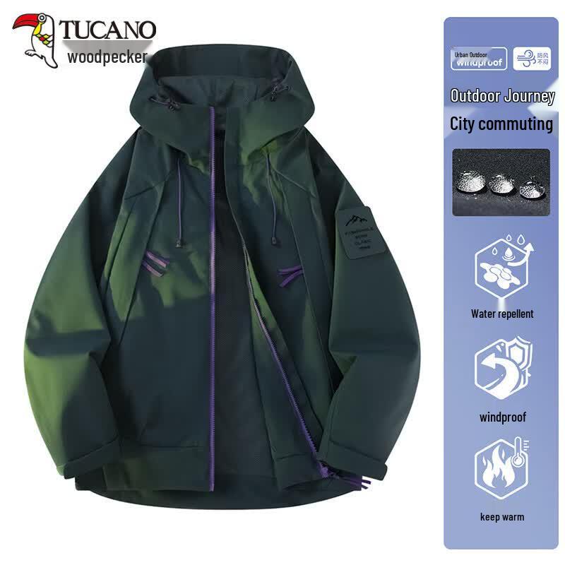 TUCANO Women's Autumn Loose Fit Hooded Windbreaker Jacket