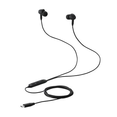 Elecom Wired Earphones Type C with iPhone 16e Includes Noise High Resolution Canal Remote Control Make Calls Without Black [Compatible / 16,15 Series]