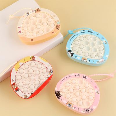 Push Bubble Game Console Keychain Pendant Stress Relief Mini Bubble Popping Game Machine Portable Bubble Squeeze Sensory Fidget Toy
