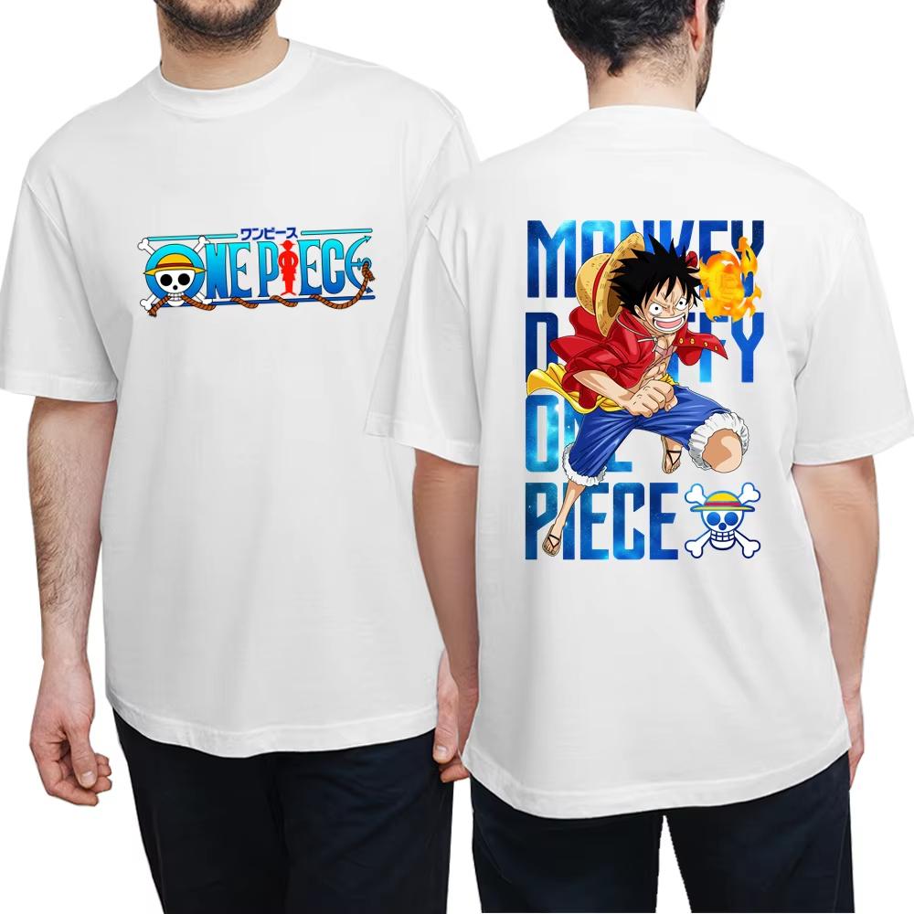 2025 ONE PIECE Animation Cut Fun Printing Summer Men and Women Pure Cotton T-shirt Street Casual Comfortable Trend T-shirt