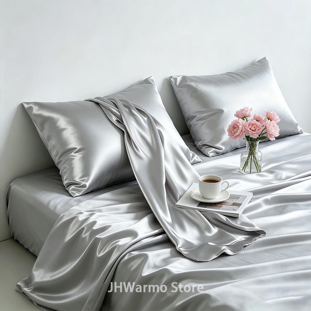 100% Silky Smooth Solid Color Pillowcase Like Silk Satin Pillow Cover Hair Beauty Soft Comfortable Pillow Case Home Decor