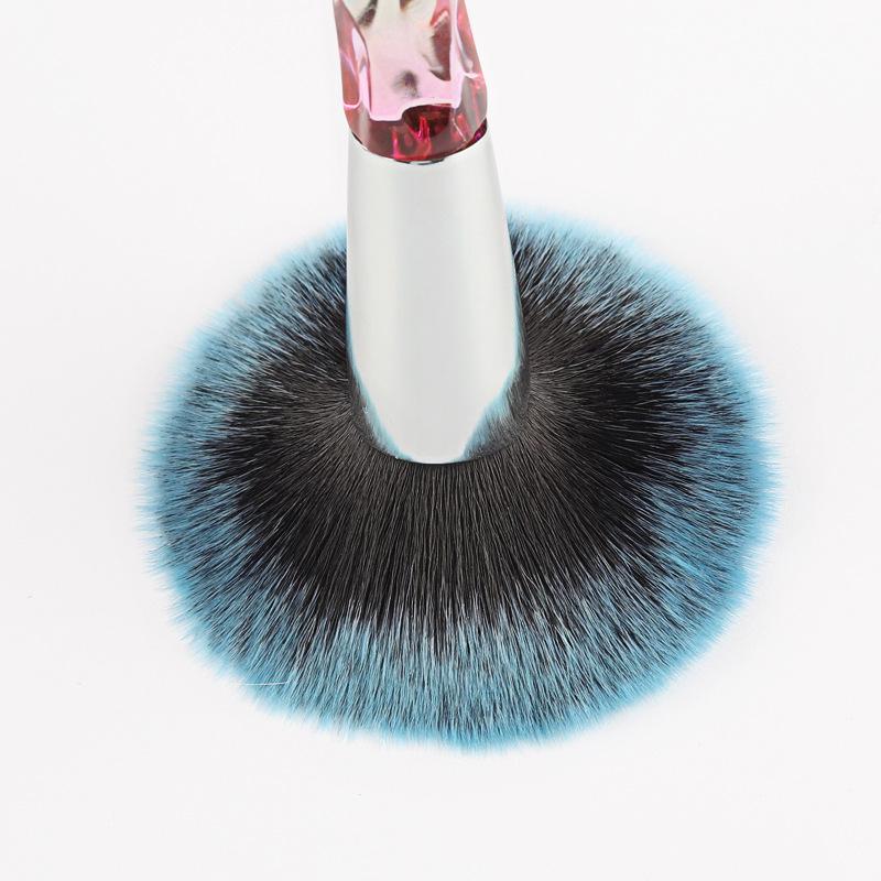 15 diamond handle makeup brush set, colorful crystal eyeshadow brush, loose powder brush, eyebrow brush, multi-functional beauty tool.