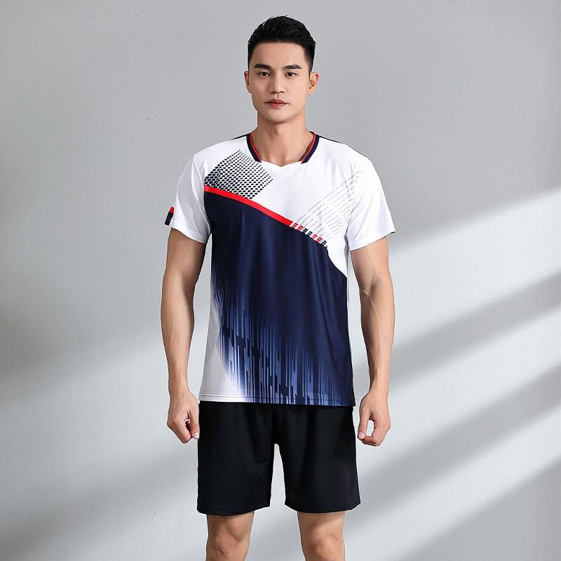 Quick-Dry Breathable Badminton Sport Set Unisex Short Sleeve Top Shorts Tennis Pickleball Running Gym