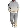 Set da uomo a 2 pezzi con felpa e pantaloni cargo con elastico in vita per abbigliamento casual