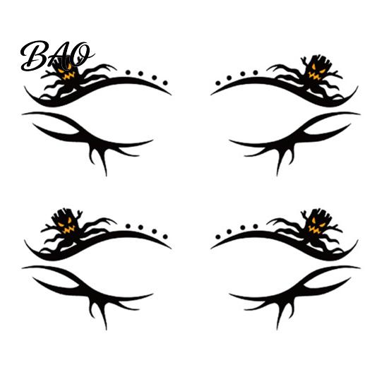 Ghostly Eye Decorations 2 Pairs Halloween Tattoo Stickers, Waterproof Temporary Face Decals with Creative Festival Party Supplies Pumpkin Bat