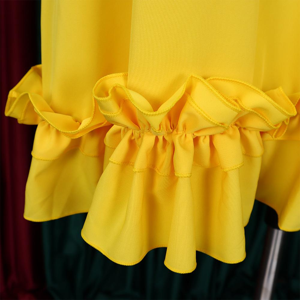 Spring and Summer Women's Dress Plus Size Loose Casual Ruffle Sleeve Tie Solid Color Dresses