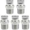 Baosity 5 Pieces 1/4 Inch High Pressure Washer Spray Fan Nozzle Tip 65 Degree Stainless Easy To Install