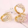 1Set (6Pcs) Pearl - Embellished Spring Wire Napkin Rings - Ideal for Western Restaurants, Hotels, Weddings & Party Events