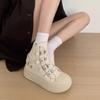 CHABELLA Women's High Top Canvas Shoe Design Buckle Strap Zip Simplicity Female Shoes   High Street Grace Waling Shoes