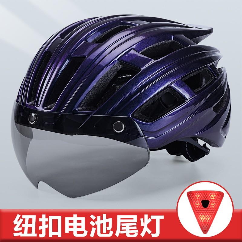Magnetic Goggle-Compatible Cycling Helmet With Rear LED Light Road Bike Riding Adults Unisex