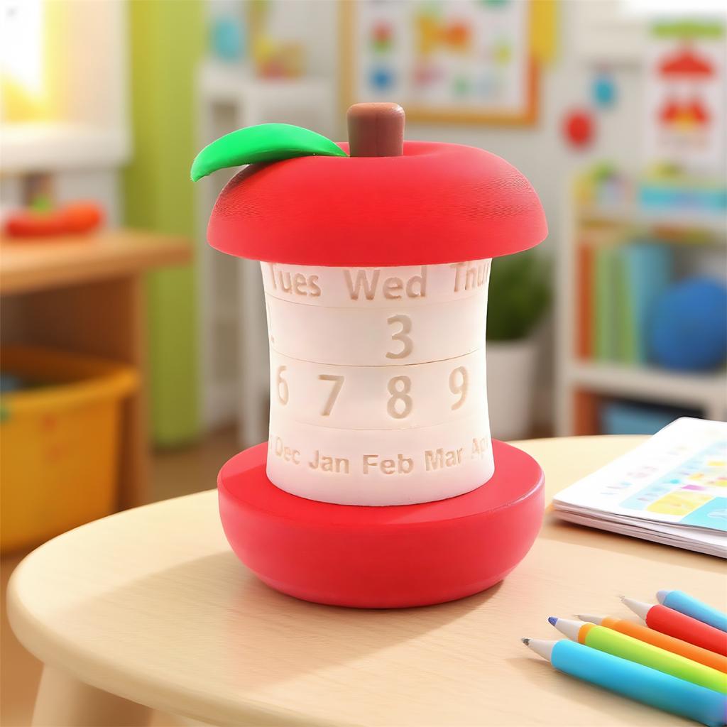 3D Printed Rotating Calendar Creative Perpetual Calendar Desktop Decoration Ornaments Fruit Shape Suitable For Home Or Environmental Display