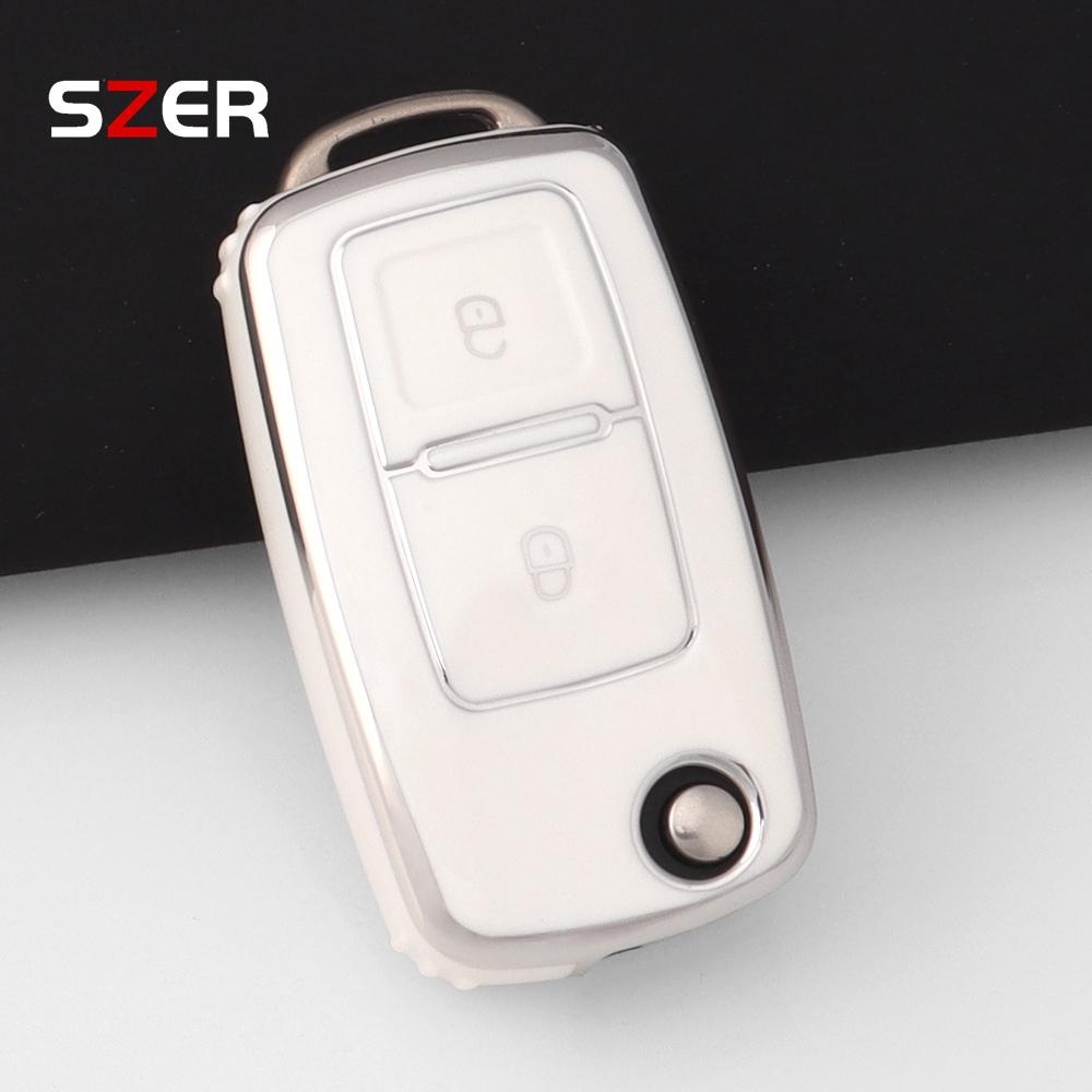 For 2 Button Vw Volkswagen Golf 4 5 6 Mk4 Amarok Polo Bora Jetta Altea Alhambra Passat Beetle Caddy Tiguan Tpu Car Key Case Fob