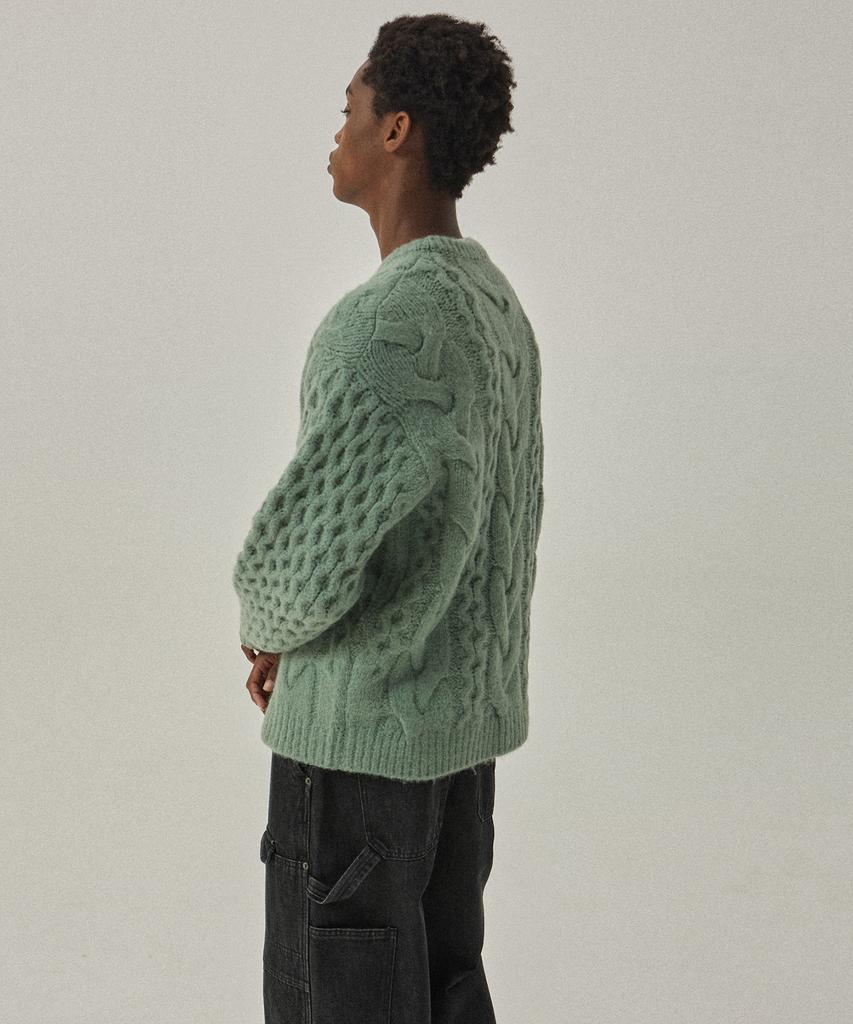 MAGOODGAN Knit 3951 Fisherman Mint Crewneck Sweater