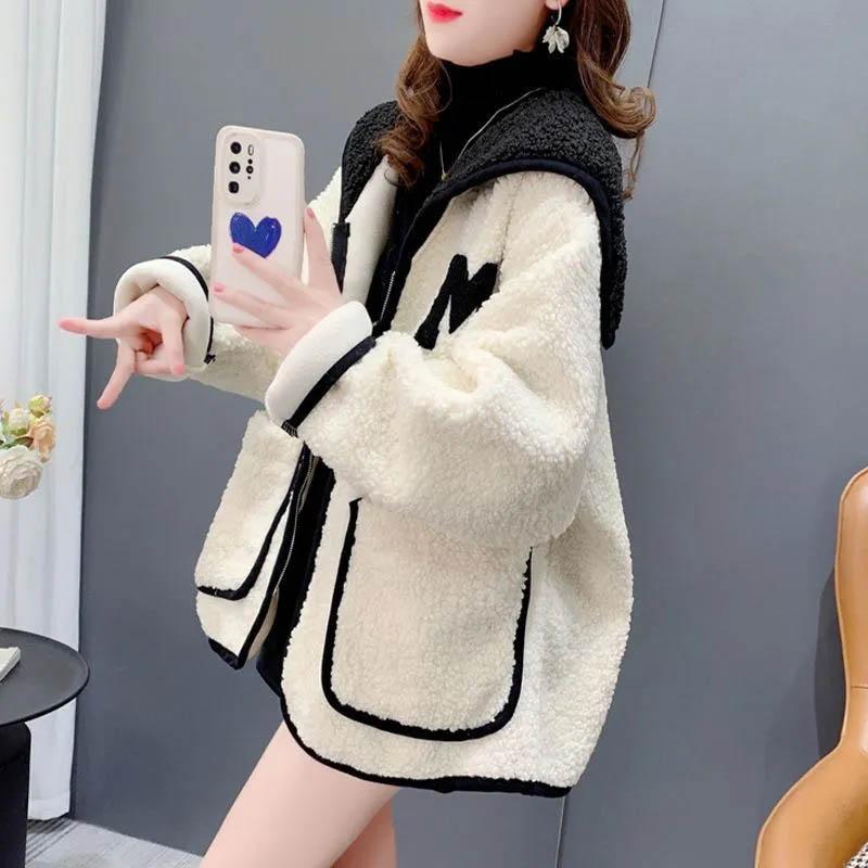 Coat for Women Padded Thickened Winter Oversize Double Layer Casual Windbreaker Jacket