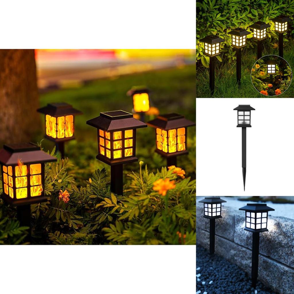 Vintage Solar Powered Garden Lamp With Warm Light For Patio And Pathway Lighting