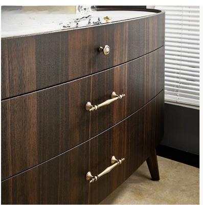 Brass French Retro Yellow Bronze Solid Drawer Wardrobe Small Handle Cream Wind Shell Light Luxury Cabinet Door Handle