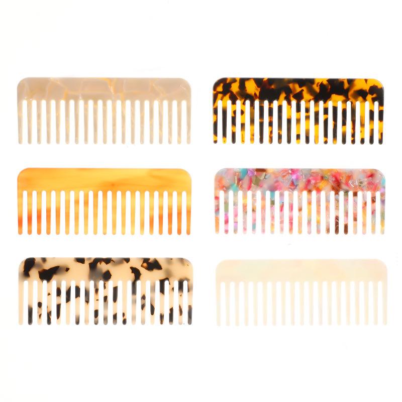 Wide Teeth Acetate Hair Combs Anti-static Hair Comb Portable Makeup Comb Colorful Hairdress Salon Styling Traveling Accessories