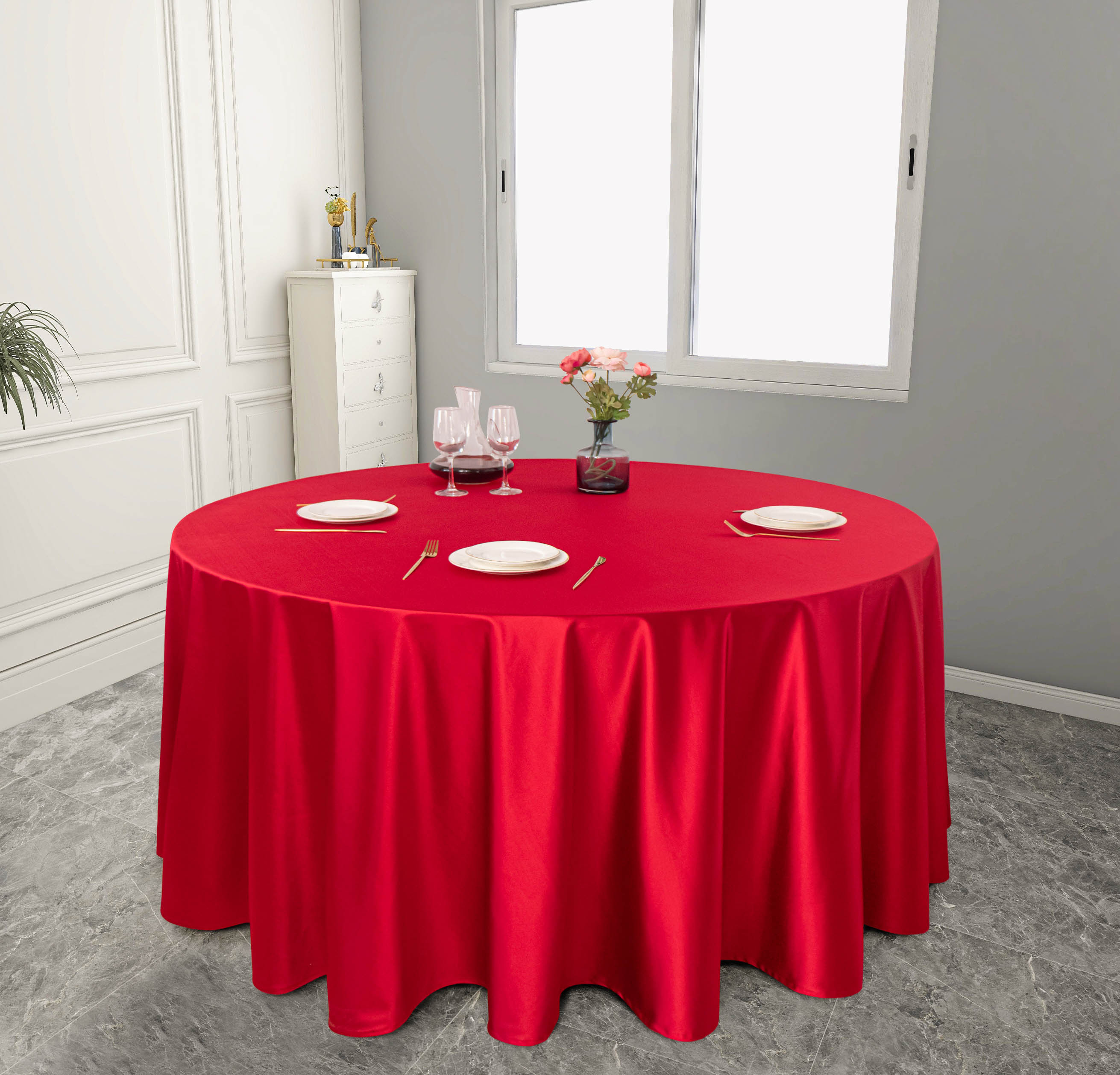 Чистый цвет современная минималистская атласная скатерть утолщенная многоцветная — фото 9