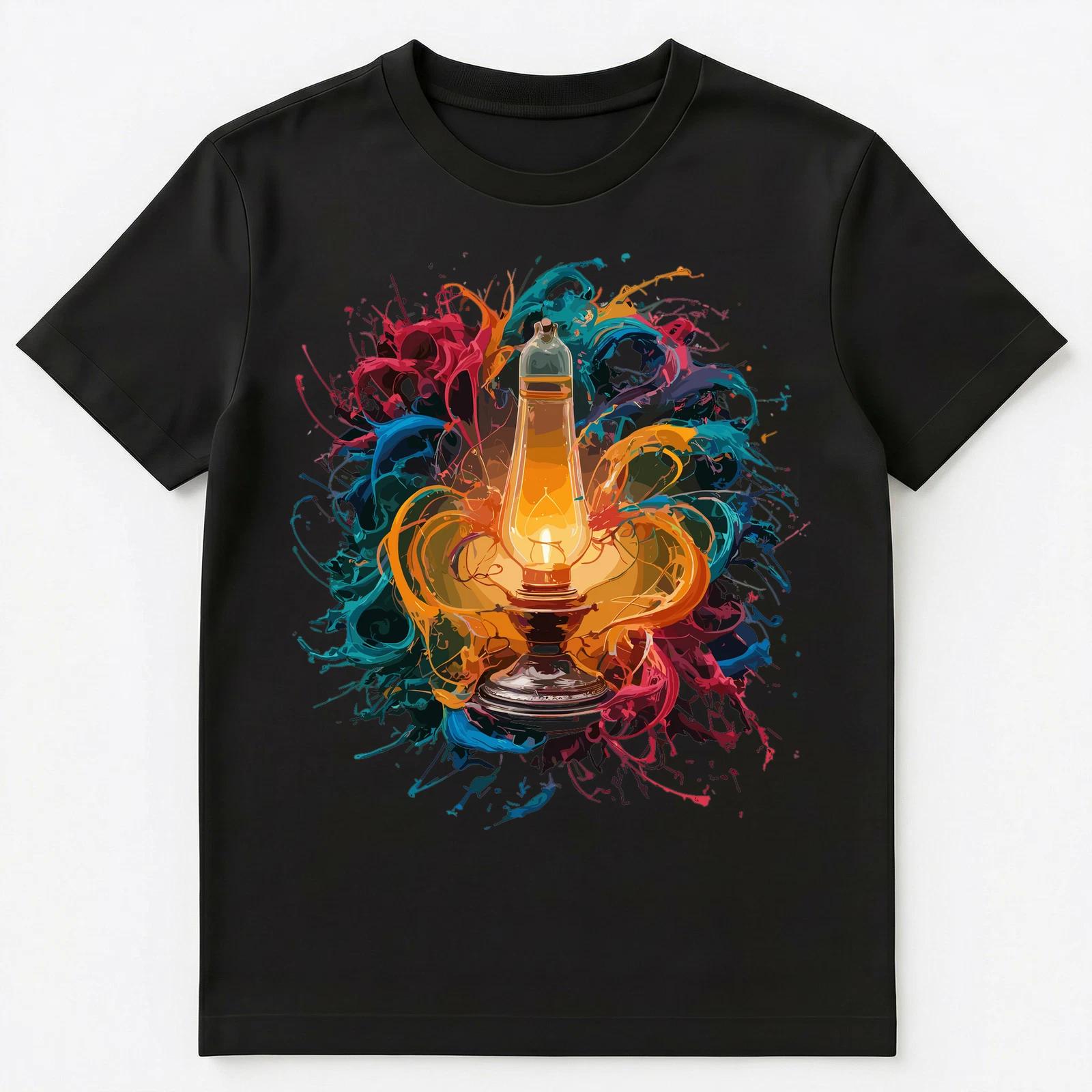 

Colorful Paint Splash Oil Lamp Art Graphic Unisex T-Shirt 2XL