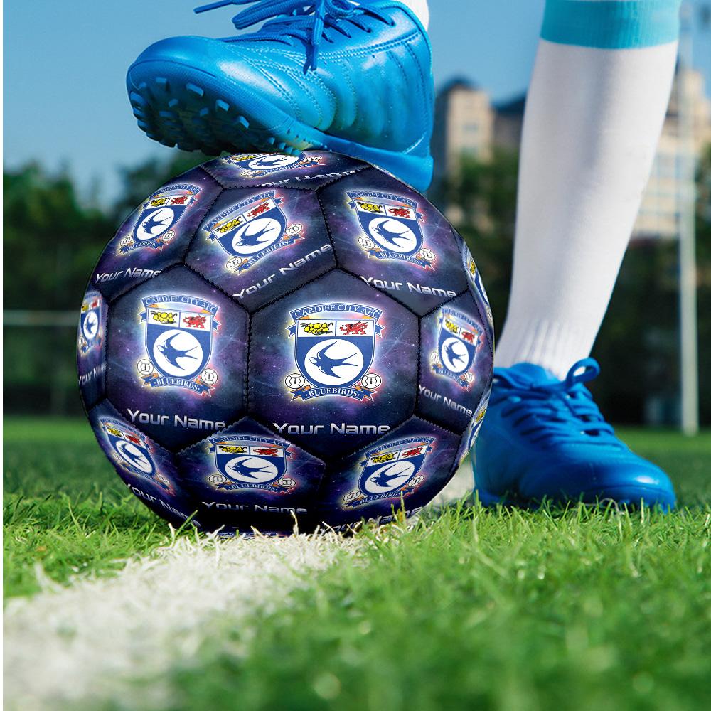 Cardiff City Fashion Size 5 Football Wearproof Non‑Slip Soccer Ball For Sports Training Entertainment Use