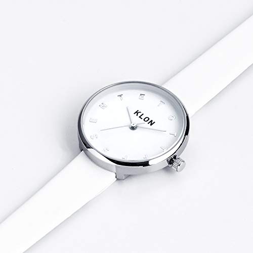 Klon Alphabet Time White Ver. Silver 33mm Watch, Stylish and Simple Design for Men and Women