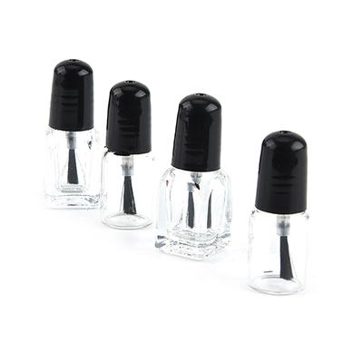 2 ml/3 ml leerer Aufbewahrungsbehälter für Nagellack aus klarem Glas mit schwarzer Kappe