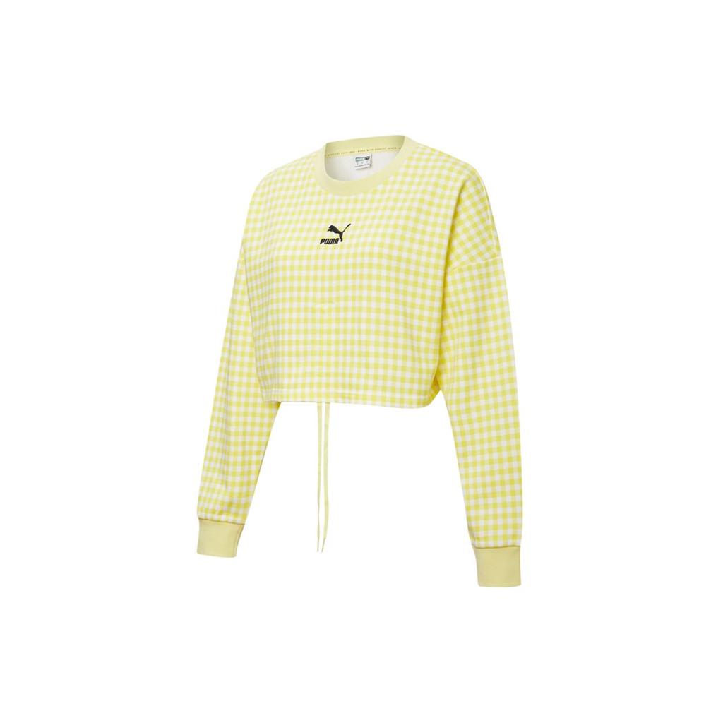 Puma Casual Sports Round Neck Knitted Sweatshirt Women tops Yellow 531313-40