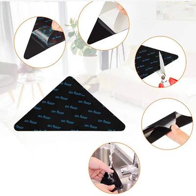 4Pcs Double Sided Rug Pads Triangular Design Washable Anti-Slip Grips Strong Adhesion Rug Stickers for Hardwood Floors