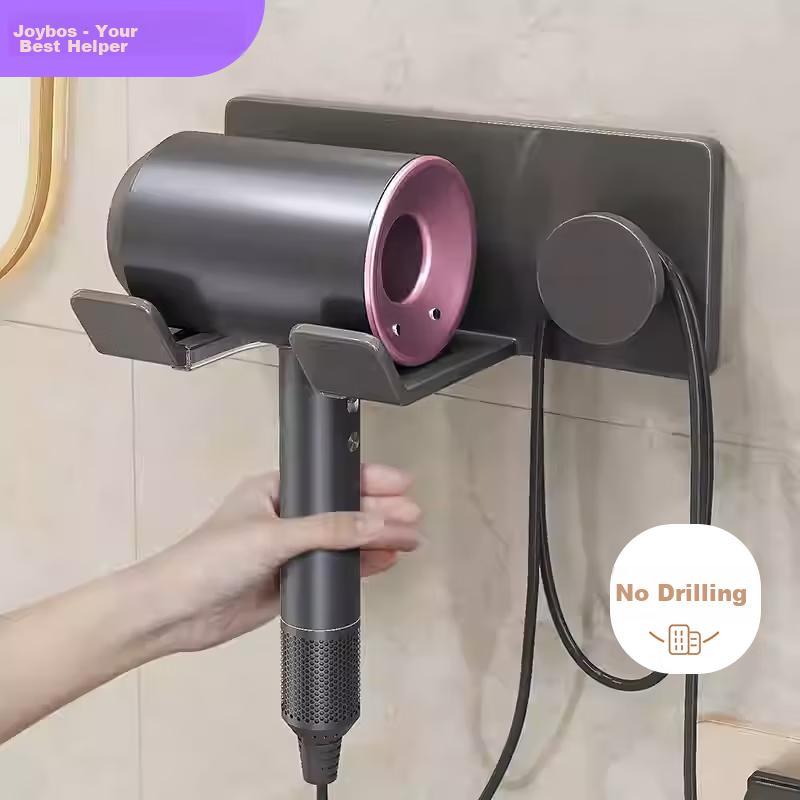 Jiabangshou Hair Dryer Holder, No Drilling Required, Bathroom Wall Storage Rack, Bathroom Hair Dryer Organizer, Hair Dryer Hanger