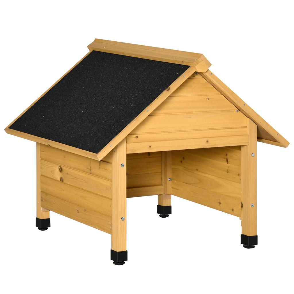 Garage in Legno per Tosaerba Robot Tosaerba Robotico Garage Tettoia per Tosaerba Robotico Protezione Sole e Pioggia Giallo 75 x 76 x 70 cm