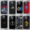 EMT EMS Ambulance Phone Case For iPhone 17,16,15,14,13,12,11,Pro,Max,Plus,Mini,X,XS,XR,8,S,SE Soft Black Case
