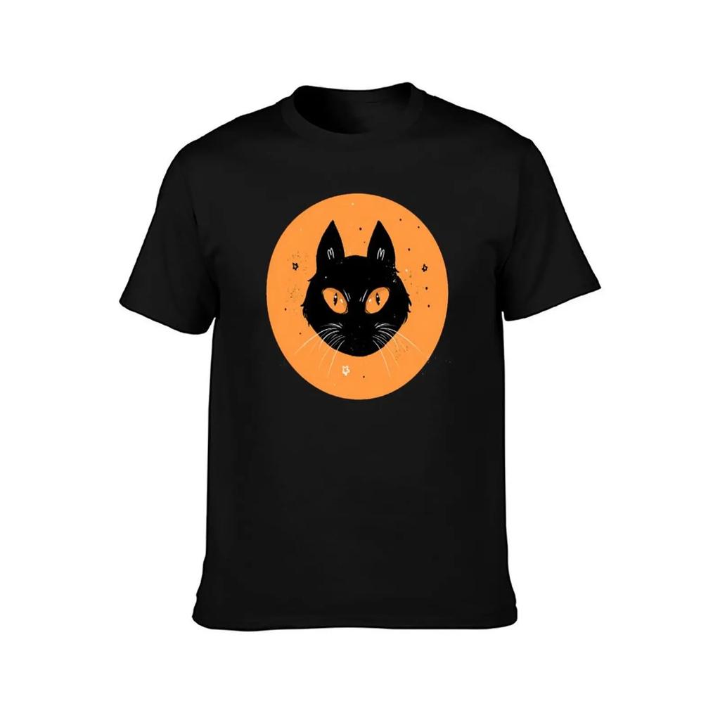 Black Cat T-Shirt Anime Clothes Blacks Plain White T Shirts Men