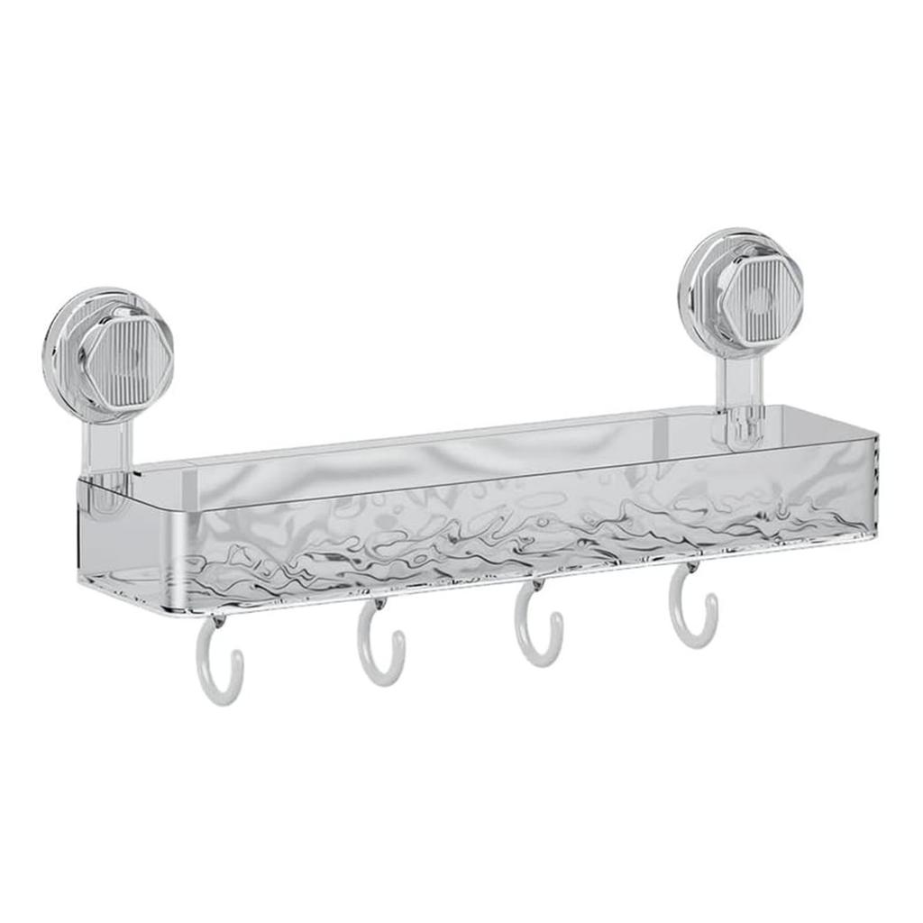 Suction Cup Storage Holder Large Capacity Wall-Mounted Shower Caddy No-Drill Bathroom Organizer for Home Bathroom Vanities
