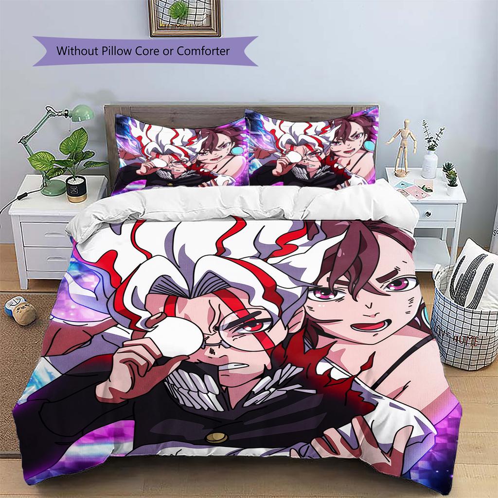 Momo  Pattern Bedding Quilt Set  Home Decoration  Gift (1 * duvet cover + 2 * pillowcase  without core)