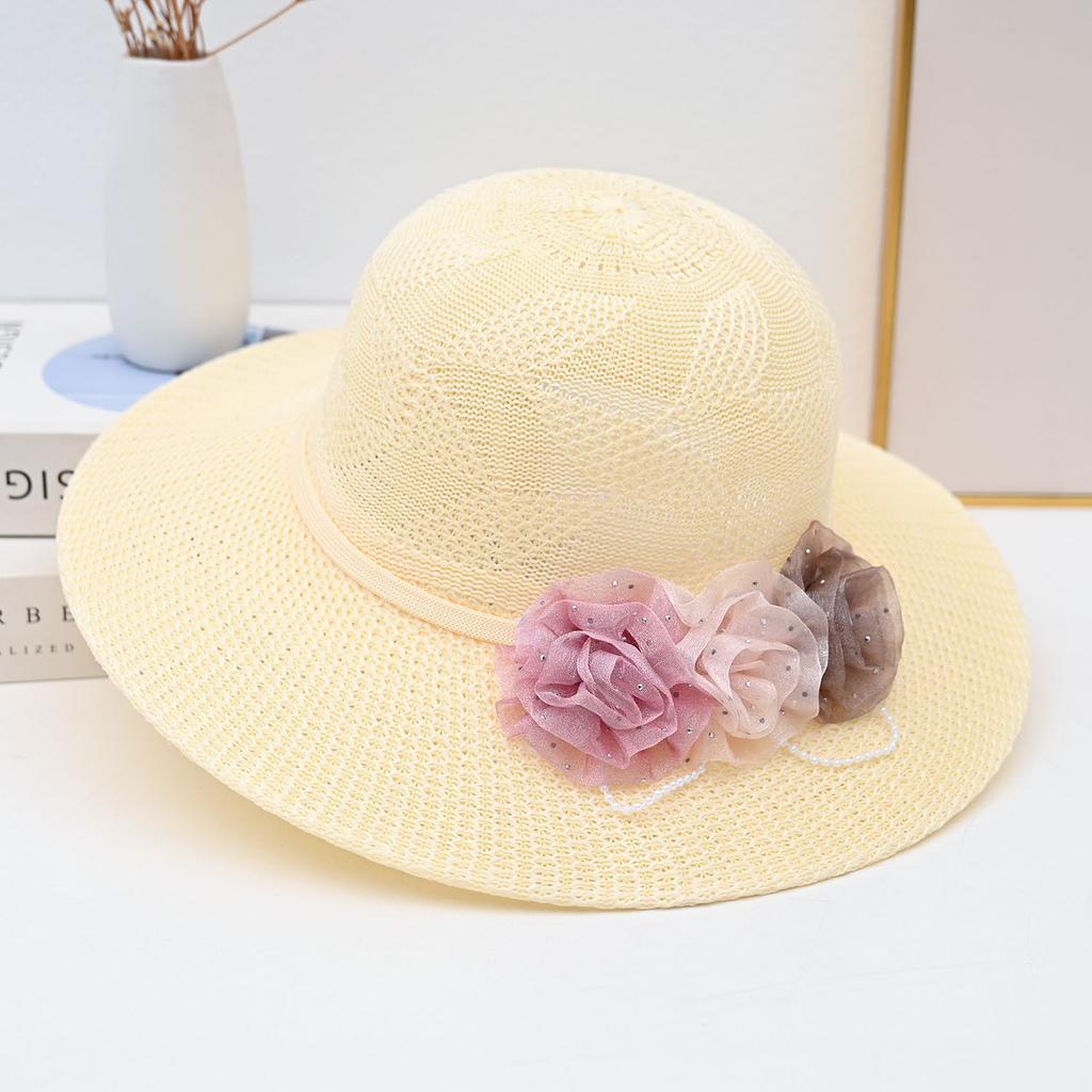Hat Women's Summer Straw Hat Fashion Beach Hat Versatile UV Protection Sun Hat Flower Sun Protection Hat