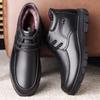 Old man head business high-top cotton shoes wool high-top shoes leather lace-up commuter leather shoes men's round head leather shoes 2788