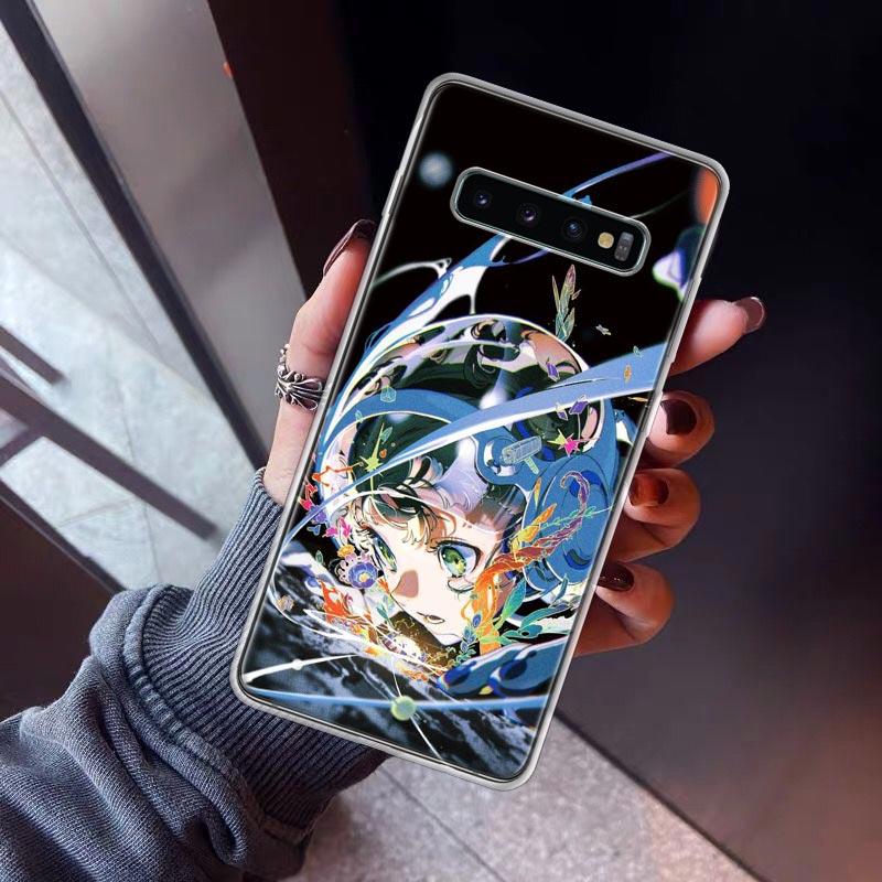 

Cute Anime Girl Background Phone Case For Samsung Galaxy S25 Edge S24 S23 Ultra S22 Plus S21 S20 FE S10 + Soft TPU Back Cover Fu Samsung S23 FE
