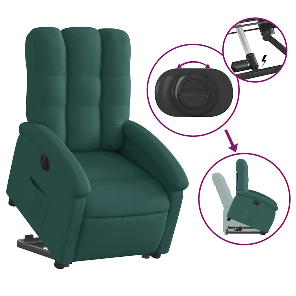 Vidaxl Lift Recliner Massage Chair, Electric, Reclining, Green