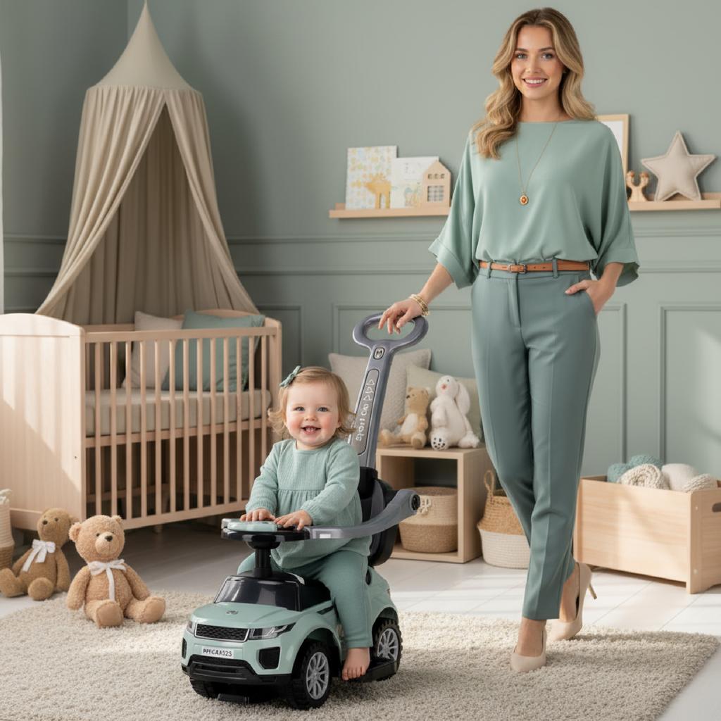 Correpasillos Para Niño Con Mango Y Agarre Coche Deportivo Salvia Sun Baby