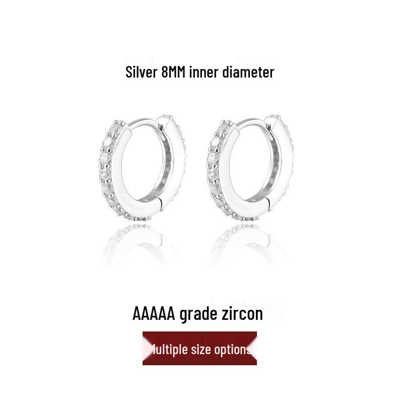 High-End Zirkon Silber Ohrringe: Einzigartige Ohrringe, Manschetten und Stecker für Frauen