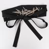 Chinese Style Hanfu Waist Belt Embroidery Bamboo Pattern Corset Belt Traditional Retro Sash for Women Dress Decor