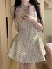 2026 Retro Polka Dot Women's Pleated Summer Vest Dress