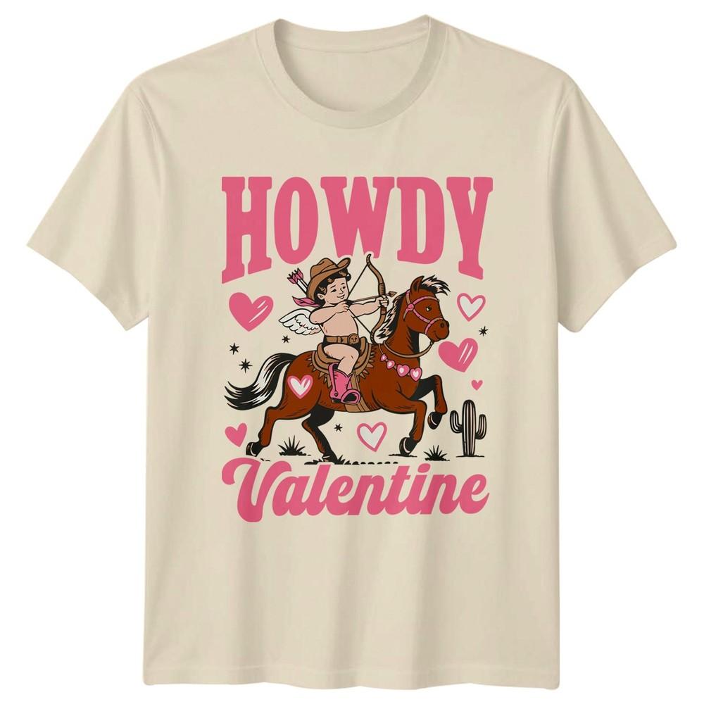 Howdy Valentine Cowboy Cupid Valentines Day Holidays Unisexs Unisexs Graphic Tee