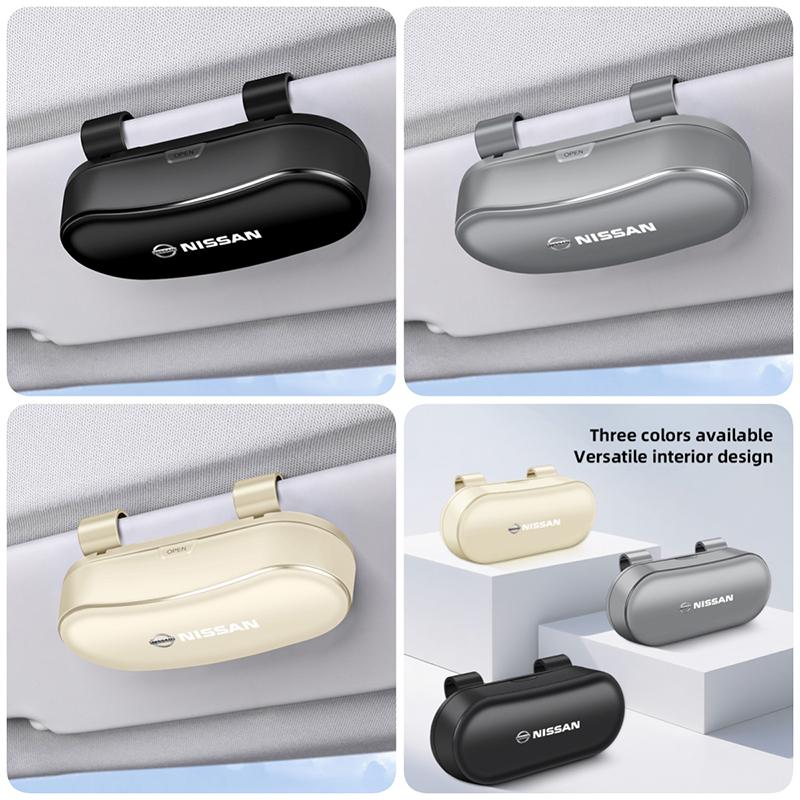 2026 Car Glasses Box Sunglasses Holder Sun Visor Storage Case For Nissan Qashqai J11 Sylphy N7 Teana Note Navara Juke GTR Patrol