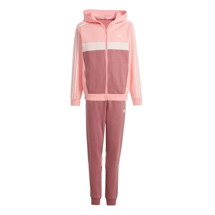 Survêtement Fille - Adidas - Tiberio 3-Stripes - Colorblock Rose - Manches Longues - Respirant