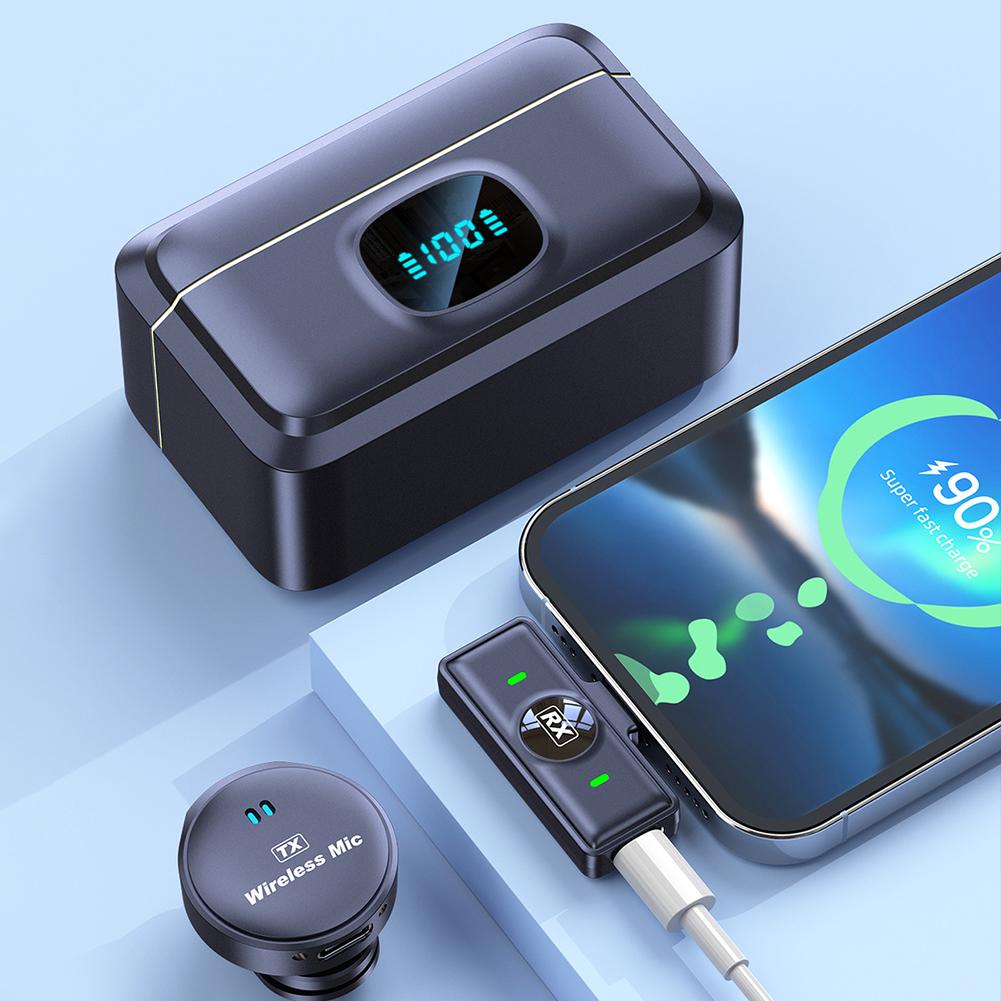 Wireless Magnetic Lapel Microphone 40H Battery Lavalier Lapel Microphone Small Mini Clip Lapel Lav Mic for  Streaming Vlog