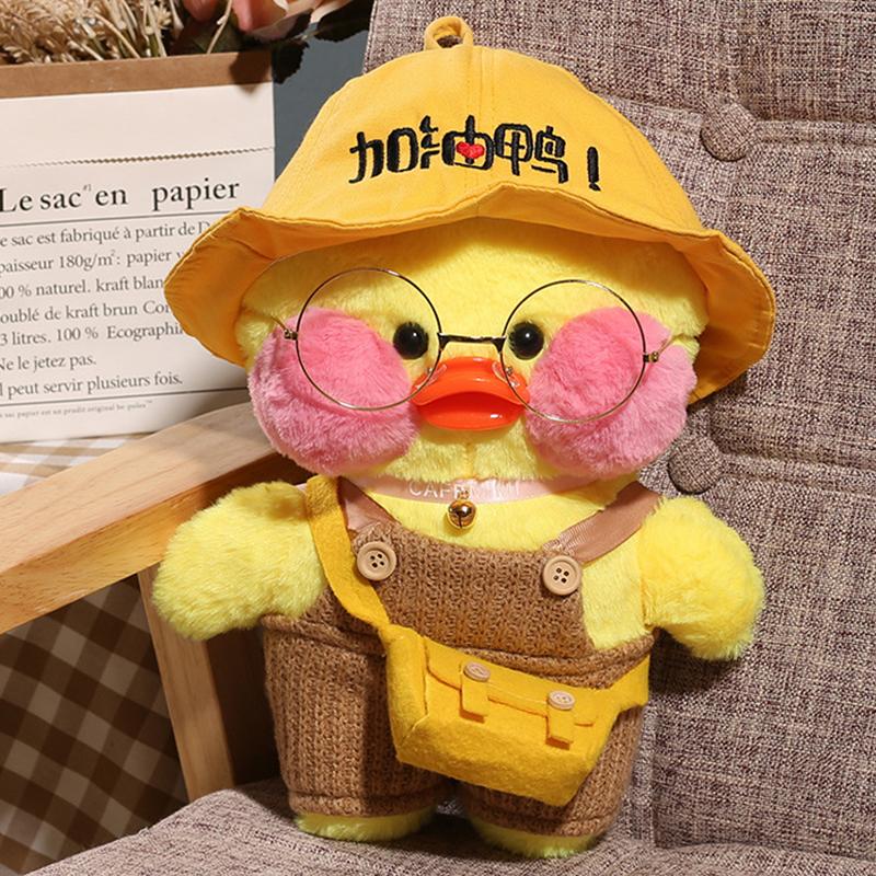 30cm Cute LaLafanfan Cafe Duck Plush Toy Kawaii LaLafanfan Duck Doll Soft Stuffed Animal Plush Pillow Birthday Gifts for Kids