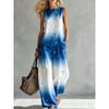Rundhals-Oberteil weite Hosen zweiteiliges Set Damen Freizeitanzug Europäisch und Amerikanisch Sommer neu Regenbogen Batik ärmellos