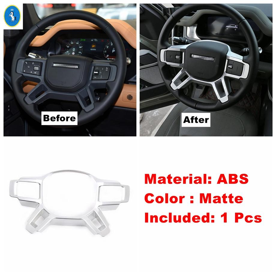 ABS Carbon Fiber / Black / Matte Interior Refit Kit Accessories Steering Wheel Button Cover Trim For Land Rover 110  -